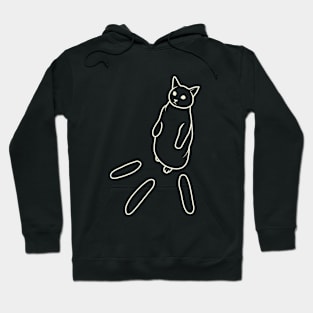 Lineart Cute Cat Cucumber Meme Hoodie